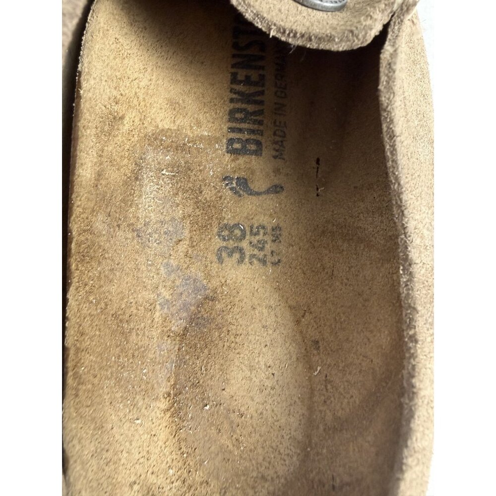 Birkenstock Zermatt Premium Suede Leather Tan Beige Sz 38 7-7.5 Clog Slip On Y2K - Picture 4 of 10